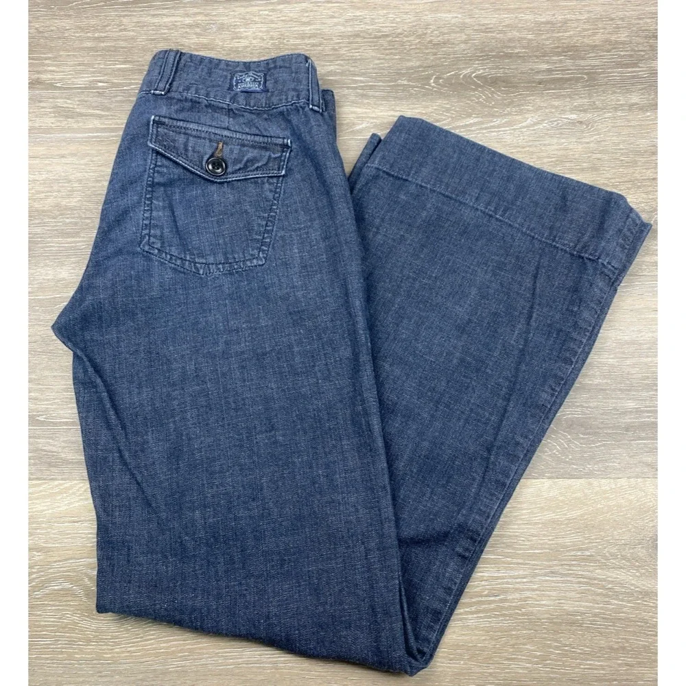 LUCKY BRAND DUNGAREES Flare Leg Women's Low Rise Jeans Flap Pockets 6/28 7W10208 - Picture 2 of 13